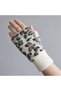 Women's Plush Faux Fur Leopard Pattern Cut-Out Finger Gloves