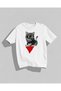 Palestinian Themed Keffiyeh Cat Printed Oversize T-Shirt