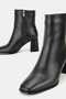 Women's Black Genuine Leather Thick Heel Boots & Booties, Size 35-41 - 3