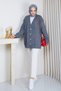 Women's Square Patterned Knit Cardigan - 4