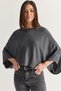 Women's Smoked Boat Neck Bat Sleeve Oversize Crop Knitwear Sweater Tk261126 60286718