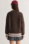 Women's Bitter Brown Teddy Appliqué Cross Embroidery Detailed Crew Neck Oversize Knitwear Sweater 5307 60286700 - 8