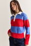 Women's Polo Collar Button Detailed Thick Striped Soft Textured Knitwear Sweater 2950 60286717 - 5