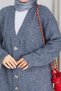 Women's Square Patterned Knit Cardigan - 6