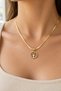 Gold Color Steel Italian Chain Necklace with Tree of Life Figure - 2