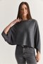 Women's Smoked Boat Neck Bat Sleeve Oversize Crop Knitwear Sweater Tk261126 60286718 - 5