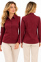 Women's Burgundy Premium Slim Long Sleeve Classic Shirt - 3