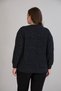 Women's Plus Size Shoulder Sequin Detailed Crew Neck Long Sleeve Melange Soft Stretchy Blouse - 6