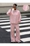 Jagu Striped Top and Bottom Set Pink - 2