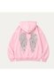 Sequin Embroidered Angel Wing Streetwear Hoodie / Y2K Back Detail Hoodie - 2