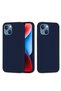 Compatible with iPhone 15 Plus and 14 Plus - Solid Navy Blue Color Silicone with Velvet Inside Protective Phone Case (Soft and Matte)