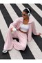 Jagu Striped Top and Bottom Set Pink - 4