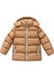 Girl's Patterned Inflatable Coat with Hood and Pockets for Winter