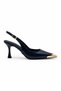 Genuine Leather Heeled Shoes Metal Toe Patent Leather Stilettos