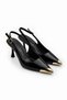 Genuine Leather Heeled Shoes Metal Toe Patent Leather Stilettos - 4