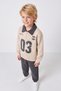 Boys' Set 3 Thread Printed Zipper Closure Top and Bottom Set Cotton - 4