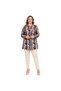 Plus Size Buttoned Long Sleeves with Patterned Sleeves, No Sweat-Generating, Seasonal Trend, Comfortable Modern Shirt - 2