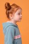 Girl's 3 Thread Set Cotton Hooded Top and Bottom Set - 3