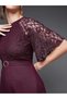 بدلة نسائية بدون أكمام ذات ياقة على شكل V بلون النبيذ وتصميم ملفوف عادي - 5