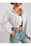 Nawly 3 Thread Crop Zippered Cardigan Karmelange