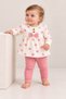 Baby Set with Heart Pattern, Bow and Ruffles, 2-Piece Top and Bottom Set - 4