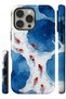 متوافق مع iPhone 15 PRO MAX - غطاء حماية مزدوج الطبقات بتصميم سمكة الذهبية اليابانية، غطاء حماية ذو سطح لامع - 2