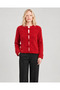 Button Detailed Red Cardigan