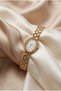 Women's Steel Watch Gold Color Pearlescent White Dial |   Premium Luxury Elegant Vintage Old Money Classic Stylish Women's Wristwatch |   Limited Edition 2027 - 3