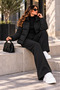 Side Pocket Zippered Winter Coat - 2