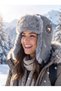 Winter Unisex Faux Leather/Suede Look Plush Fur Trapper Pilot Hat with Ear Protection - 5
