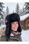 Winter Unisex Faux Leather/Suede Look Plush Fur Trapper Pilot Hat with Ear Protection - 3