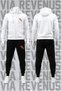 Ultimate Fighting Printed Zippered Hooded Tracksuit Set