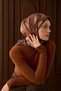 Velora Scarf Flower Chocolate Brown