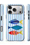 Compatible with iPhone 18 Pro Max - Striped Fishes, Double Layer Cover, Glossy Surface Protective Case - 2
