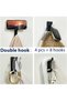 6KG Strong Stick-on Hooks for Coat & Towel, Black 4 Pack - 6