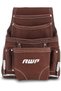 10-Pocket Suede Tool Pouch | Durable General Construction Leather Tool Pouch | Brown - 2