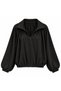 New Season Balloon Sleeve Polo Collar Waist Drawstring Women's Zippered Jacket 52108008 - 2