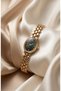 Women's Steel Watch Gold Color Green Dial |   Premium Vintage Old Money Classic Model Elegant Stylish Women's Wristwatch |   Limited Edition 2027 - 5