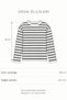 Women's Crew Neck Thin Striped Black and White Oversize Soft Textured Knitwear Blouse - 2