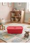 Small Size 4 Liter 30X20X10 cm Polypropylene Plastic Organizer with Red Lid - Toy Box and Storage Basket - 5