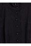 Peak New Season Black Notched Collar Patterned Women's Shirt - 7