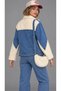 Plush Denim Decorated Aster Bag Coat - 4