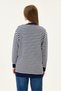 Maternity Striped Sweater, Detailed with Openable Buttons on the Sides (Navy Blue) - 4
