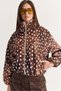 Women's Brown Suede Bambi Patterned Stand Collar Lined Pocket Detailed Rubber Bomber Jacket 5543 60286753 - 6