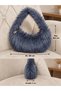 Women's Plush Shoulder Bag Faux Fur Textured Stylish Daily Bag - 7