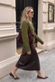 Women's V-Neck Soft Textured Knitwear Sweater Green 27W3055 - 4