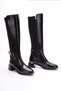Women's Buckle Detailed Zippered Boots 7030 Black