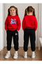 Sweatshirt Tracksuit Set for Girls, Crew Neck Printed 3 Yarn Threaded Winter Cotton Comfortable Fit Set