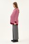 Maternity Striped Sweater, Detailed with Openable Buttons on the Sides (Pink) - 6