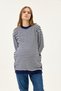 Maternity Striped Sweater, Detailed with Openable Buttons on the Sides (Navy Blue) - 7